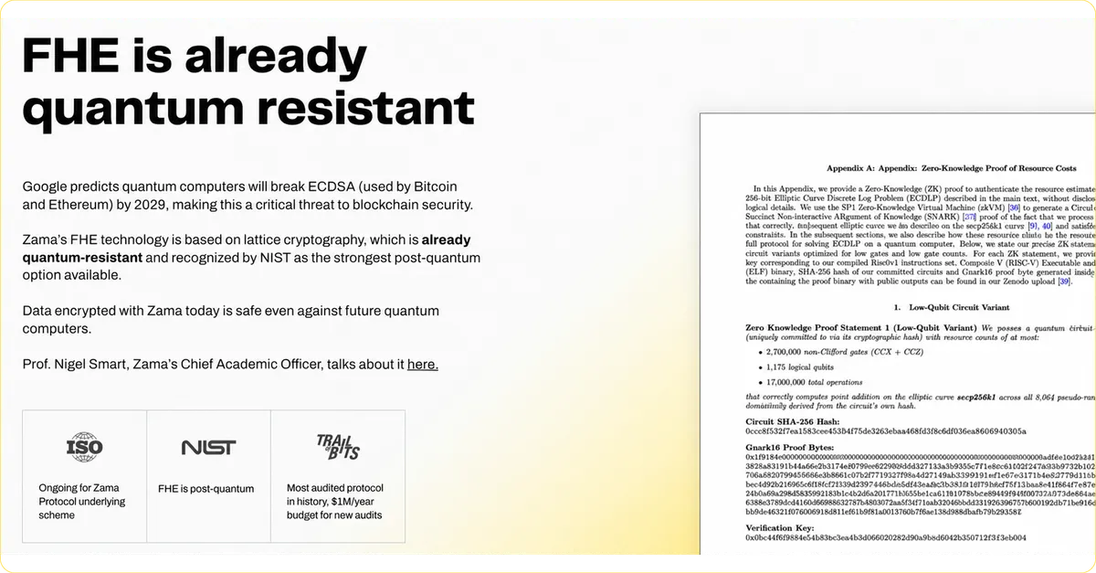 Zama quantum resistant